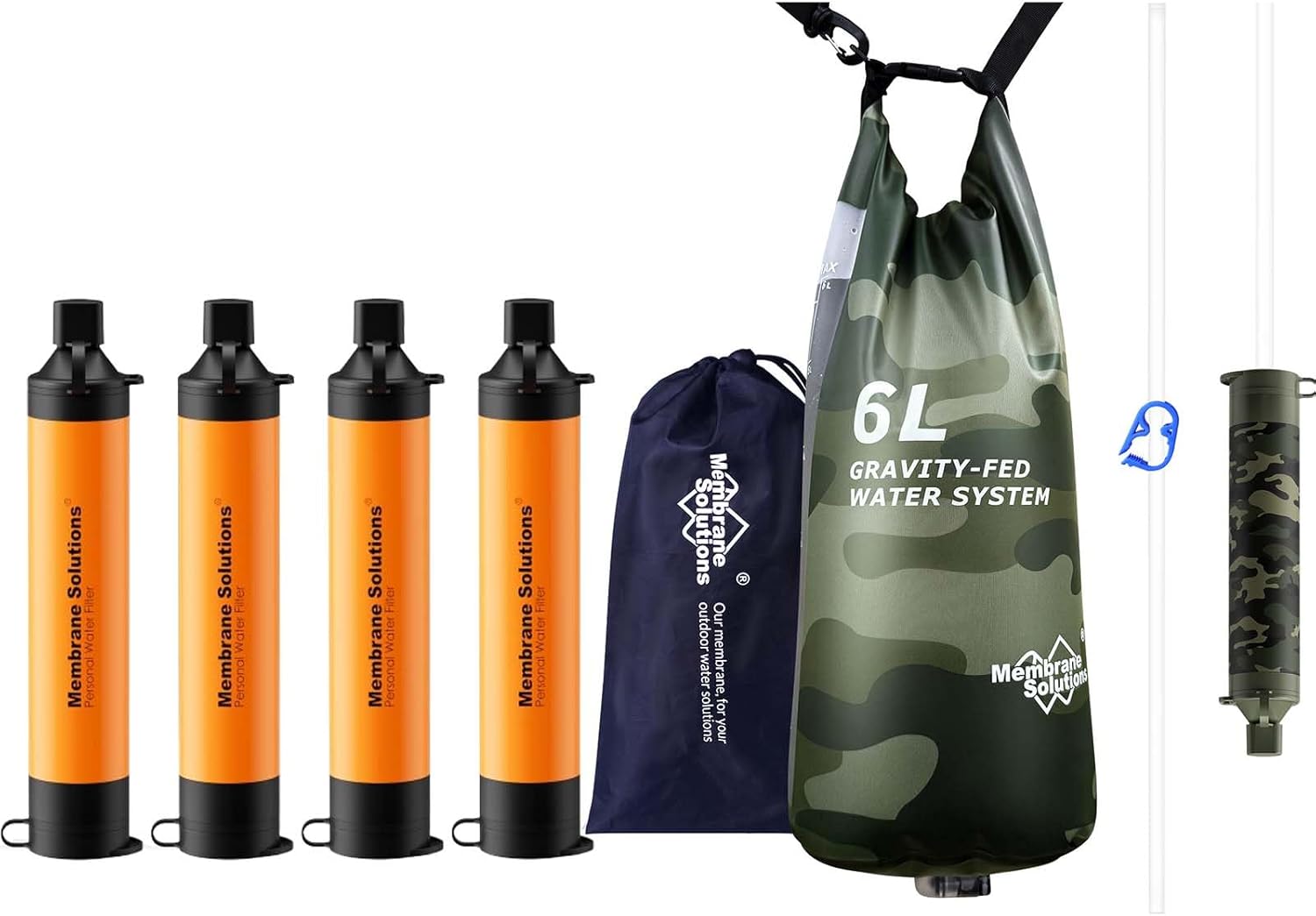 Water Filter Straw - Filtre à eau Pro 6L Camo