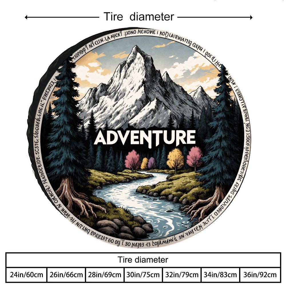 Outdoor Adventure Wear - Housse de pneu vintage à imprimé