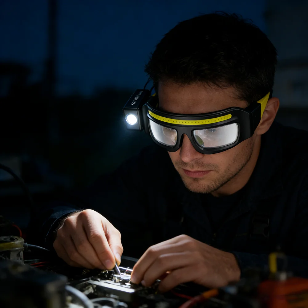 Lampe frontale LED COB, lumièr - Headlamp Waterproof Rechargeable avis et prix
