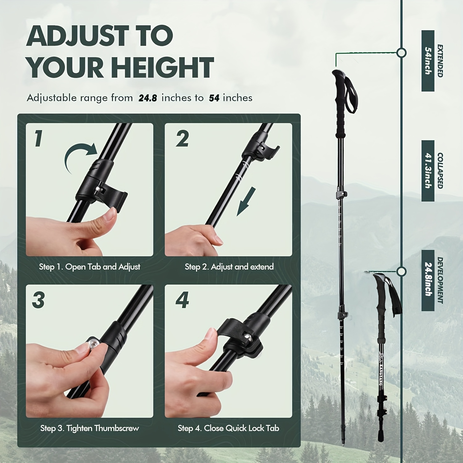 Bâtons de randonnée en fibre d - Trekking Pole Carbon avis et prix